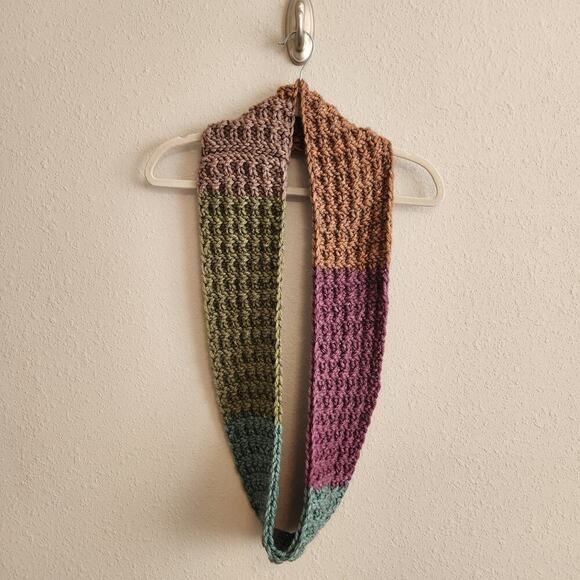 Handmade Colorful Loom Knit Infinity Scarf - Picture 2 of 6